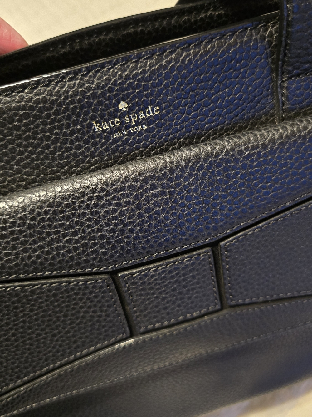 Kate Spade Black Pebbled 100% Leather Chantal Bridge Place Bow-Accent Satchel - Picture 9 of 16